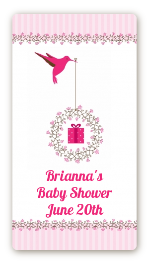 Hummingbird - Custom Rectangle Baby Shower Sticker/Labels
