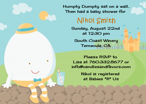 Humpty Dumpty - Baby Shower Invitations