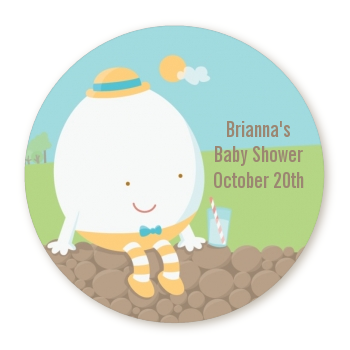 Humpty Dumpty - Round Personalized Baby Shower Sticker Labels