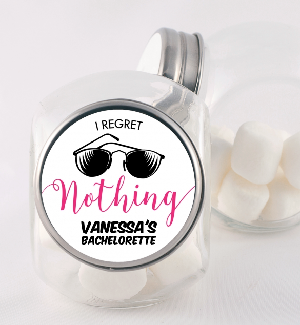 I Regret Nothing - Personalized Bridal Shower Candy Jar