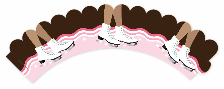 Ice Skating African American - Birthday Party Cupcake Wrappers