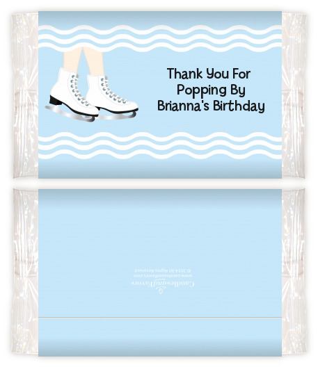 Ice Skating with Snowflakes - Personalized Popcorn Wrapper Birthday Party Favors