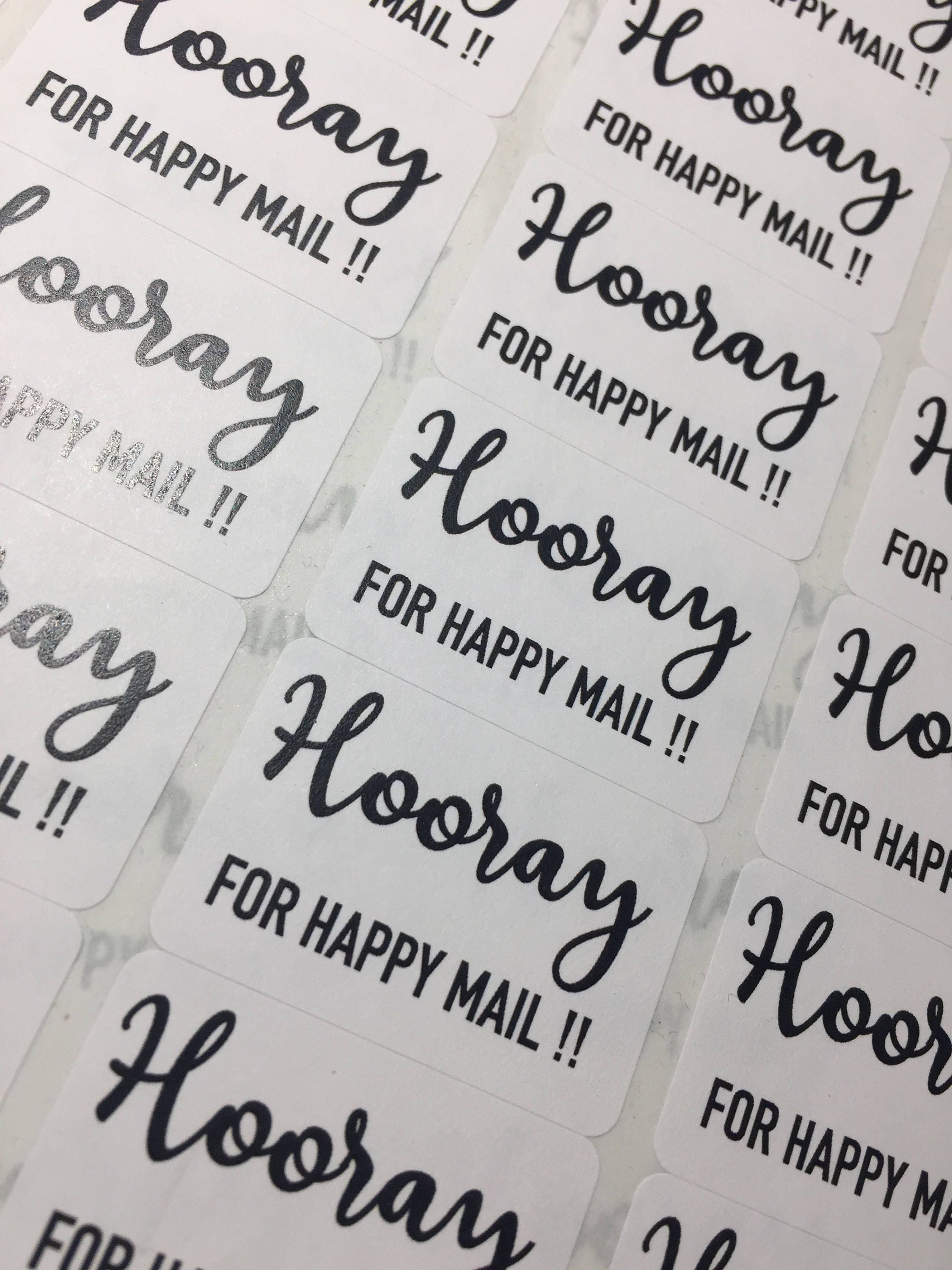 Hooray For Happy Mail Stickers - Hooray for Happy Mail Labels - Happy Mail Labels - 50 Labels