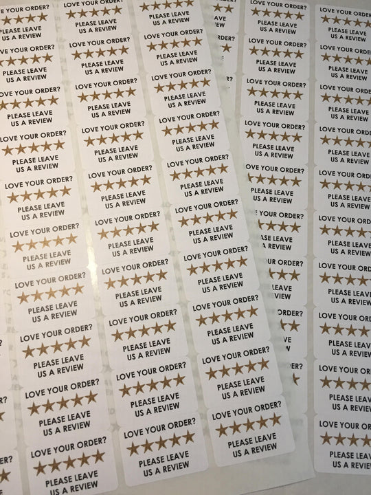 Review Stickers - Please leave a review - Etsy Review - Review Request - Purchase Review - Leave Review Sticker - Five Star - 50 Labels