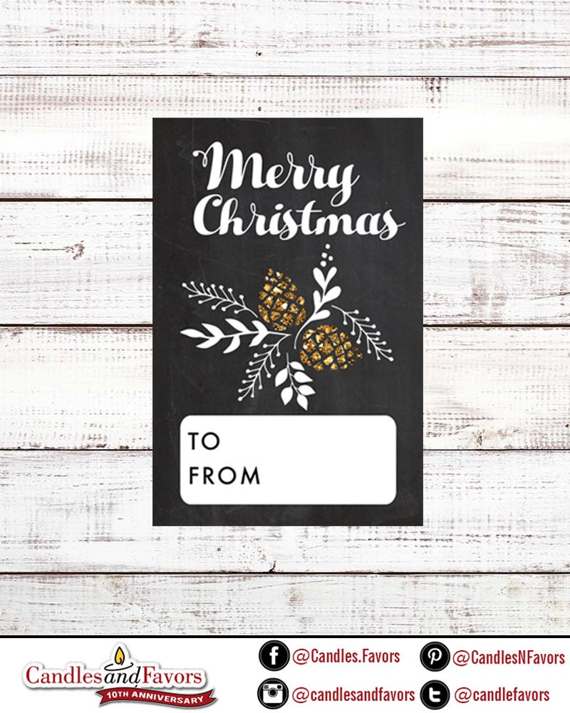 Merry Christmas Gold Glitter Stickers - Personalized Peace Joy Christmas Sticker Labels - Deer Glitter Stickers - Christmas Gift Tag
