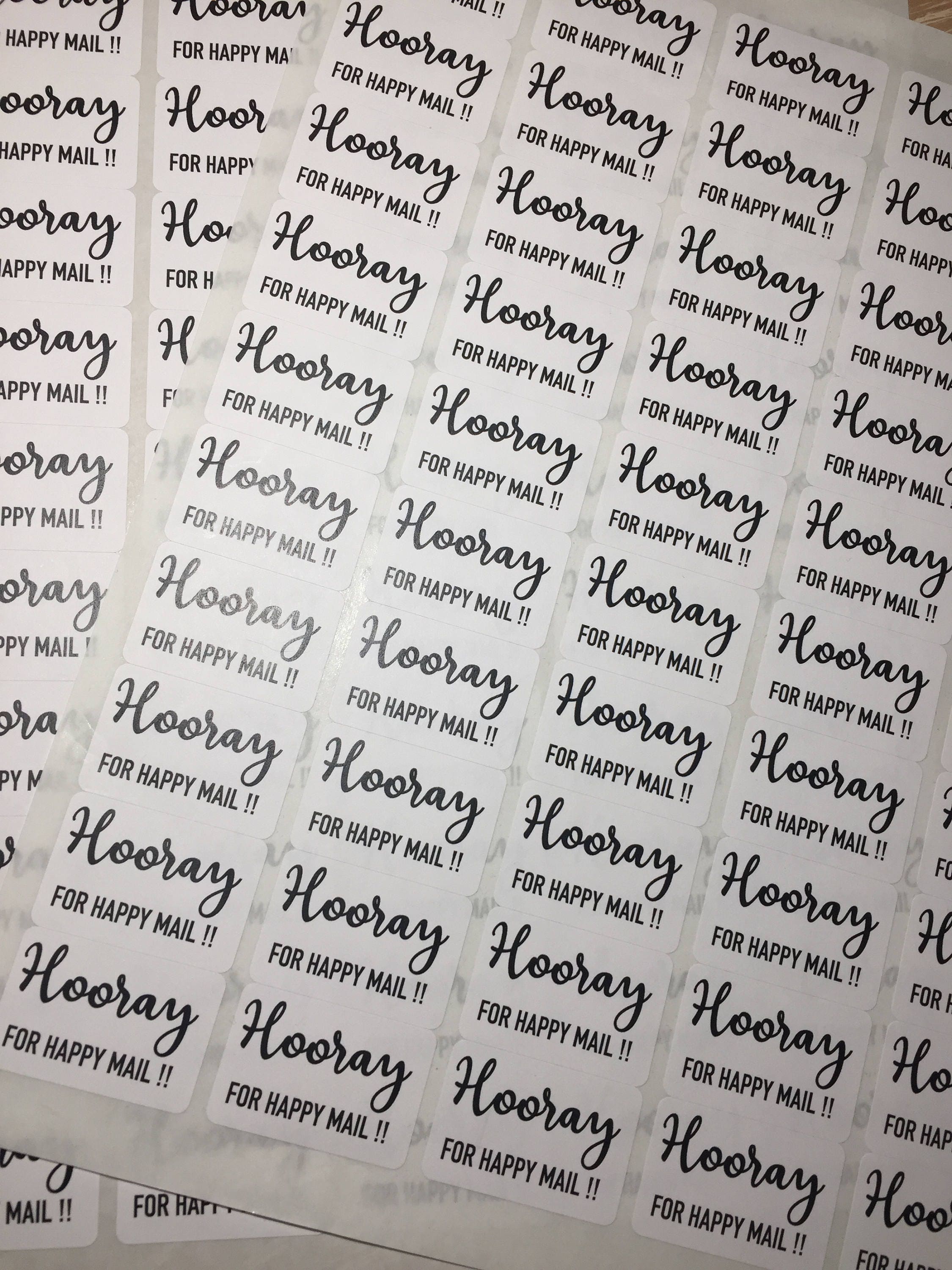 Hooray For Happy Mail Stickers - Hooray for Happy Mail Labels - Happy Mail Labels - 50 Labels