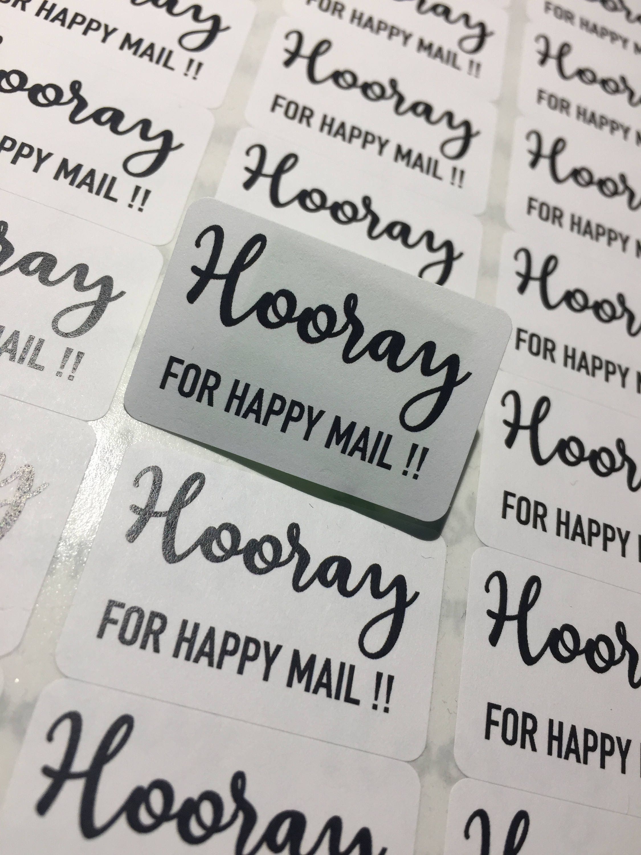 Hooray For Happy Mail Stickers - Hooray for Happy Mail Labels - Happy Mail Labels - 50 Labels