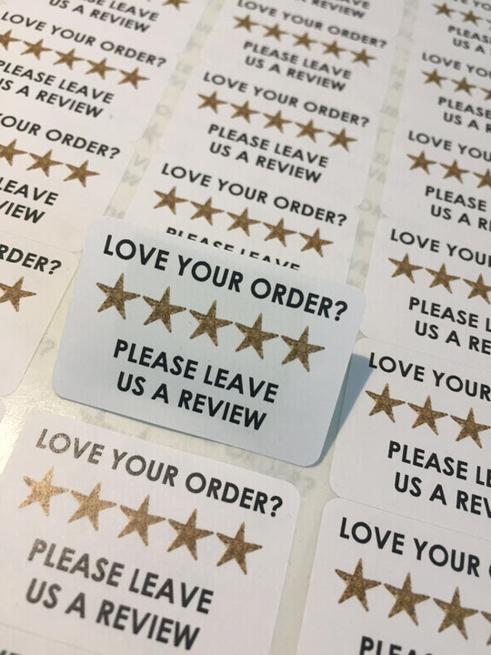 Review Stickers - Please leave a review - Etsy Review - Review Request - Purchase Review - Leave Review Sticker - Five Star - 50 Labels