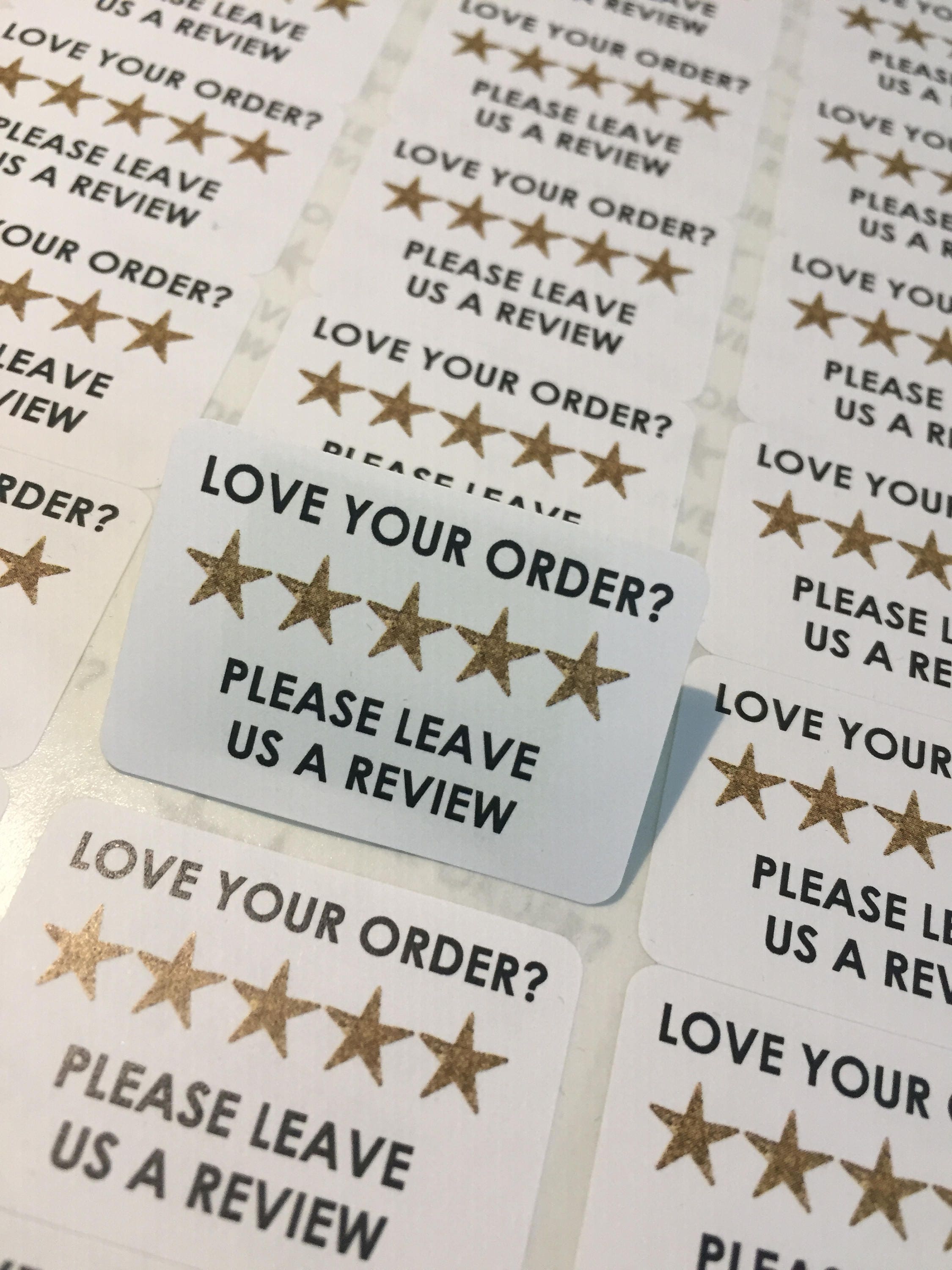 Review Stickers - Please leave a review - Etsy Review - Review Request - Purchase Review - Leave Review Sticker - Five Star - 50 Labels