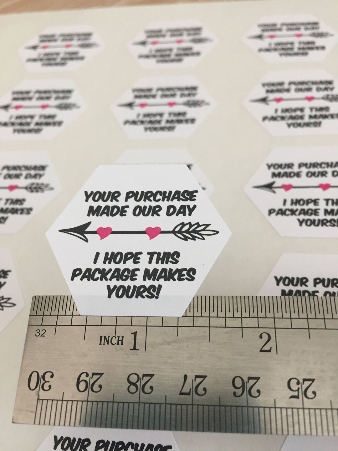 Your Purchase Made My Day - Small Business Packaging - Thank You Labels - Happy Mail Stickers - Thank You Stickers - 24 Hexagon Shape Labels