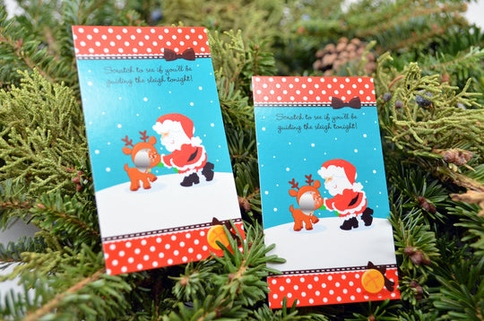 Red Nose Reindeer - Christmas Scratch Off Game Pack - Holiday / Christmas Party Scratch Off Game Cards - 15 Christmas Scratch Off Cards