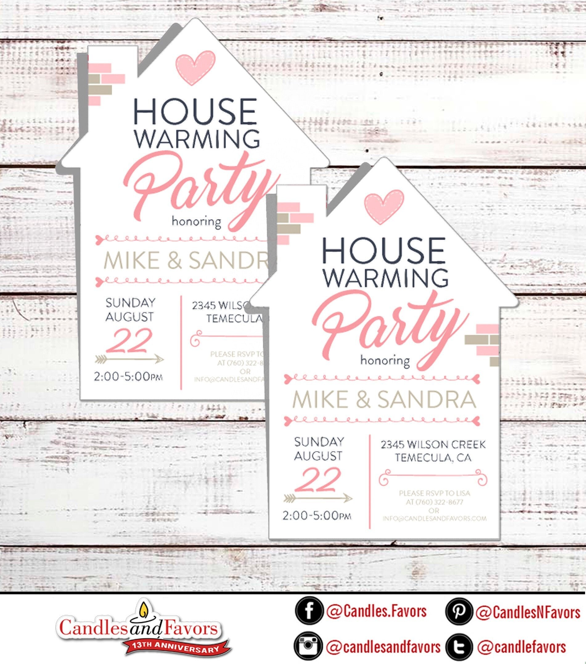 We've Moved Pink Gray Invitation  - We Moved Invitations - Custom House Shaped We Moved Invitations - Printed We Moved Cards