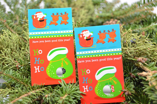 Santa And His Reindeer - Christmas Scratch Off Game Pack - Holiday / Christmas Party Scratch Off Game Cards - 15 Scratch Off Game