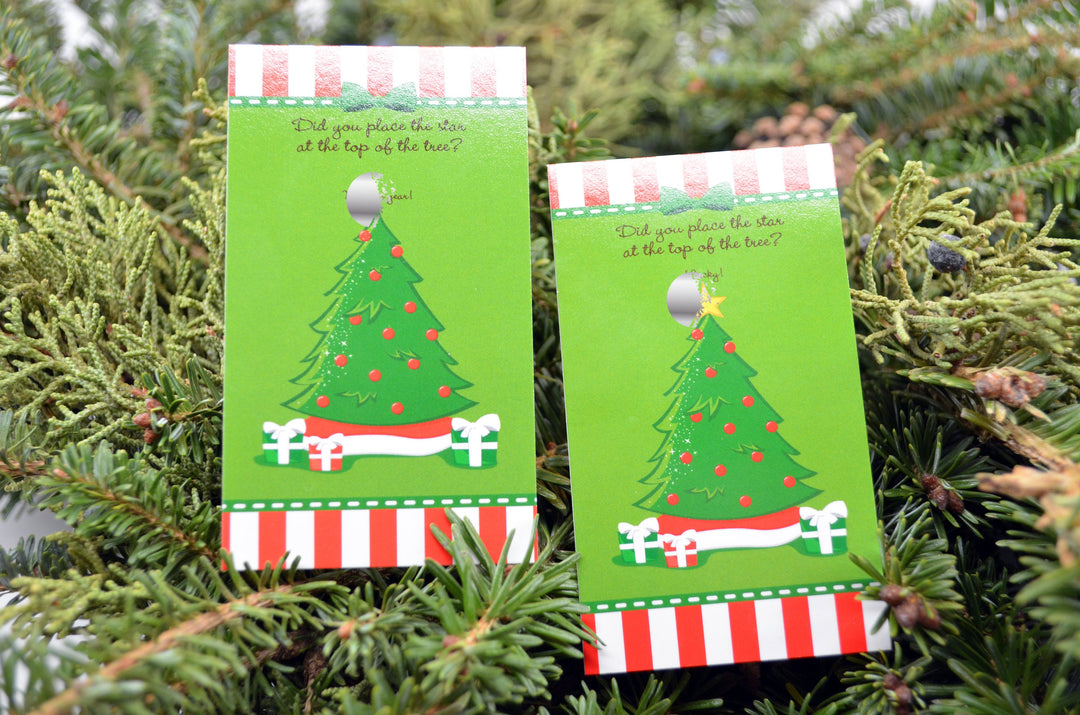 Christmas Tree - Christmas Scratch Off Game Pack - Holiday / Christmas Party Scratch Off Game Cards - Company Parties - 15 Scratch Off Cards