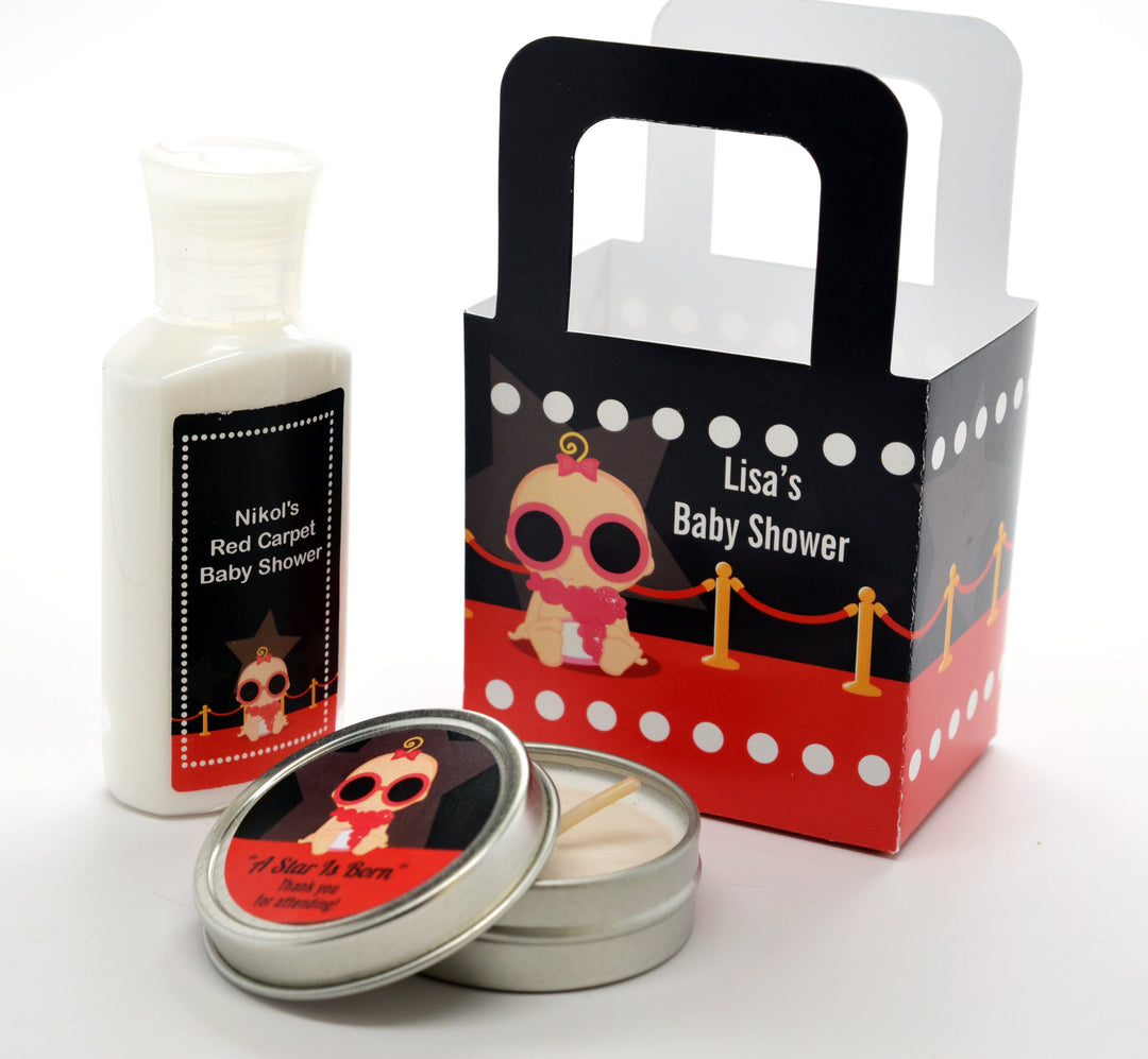 Baby Shower Favor Boxes - Ready To Pop Red - Personalized Custom Party Treat Container Gift Bags - Set Of 10