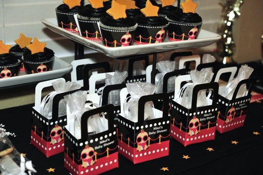 Baby Shower Favor Boxes - Ready To Pop Red - Personalized Custom Party Treat Container Gift Bags - Set Of 10