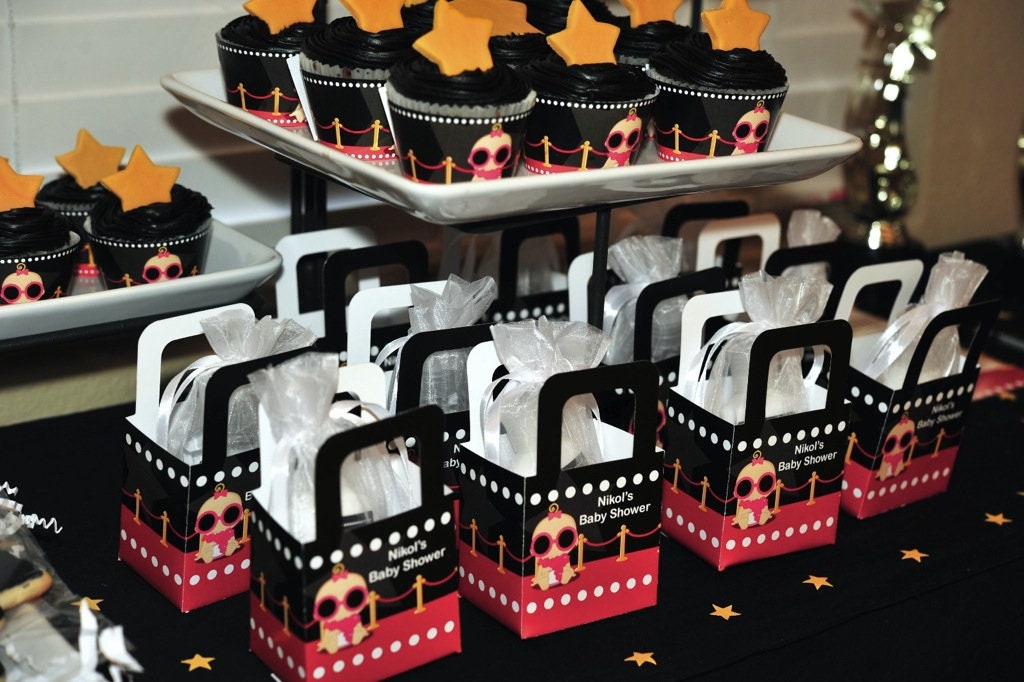 Baby Shower Favor Boxes - Airplane - Personalized Custom Party Treat Container Gift Bags - Set Of 10