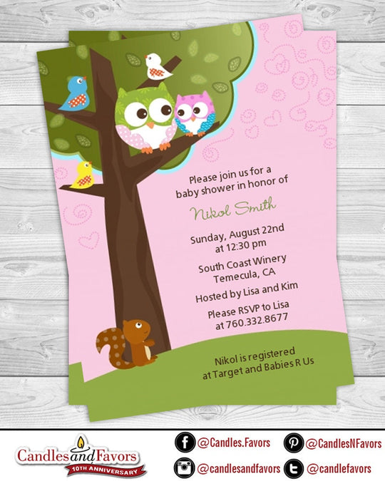 Pink Owl - Look Whooo's Having A Girl - Baby Shower Gift Bingo Game - Baby Bingo Printable