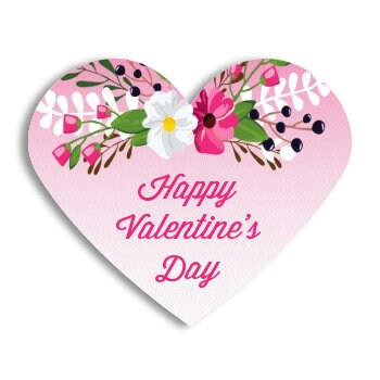 Happy Valentine's Day Stickers - Personalized Heart Shape Valentine Sticker Labels - Available in 2 Different Sizes