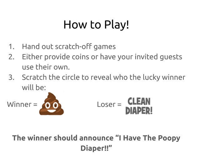 What's In My Diaper® Scratch Off, Cowboy Baby Shower Scratch Off Game, Fun Baby Shower Game Card Ideas, Dirty Diaper Game