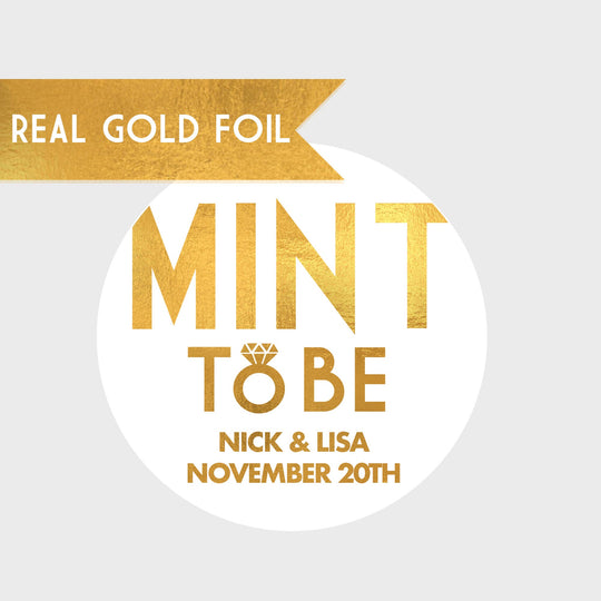 Mint To Be Bridal Shower Stickers - Bridal Shower Stickers - Gold Bridal Shower Stickers - Gold Wedding Shower Labels - Mint To Be Stickers