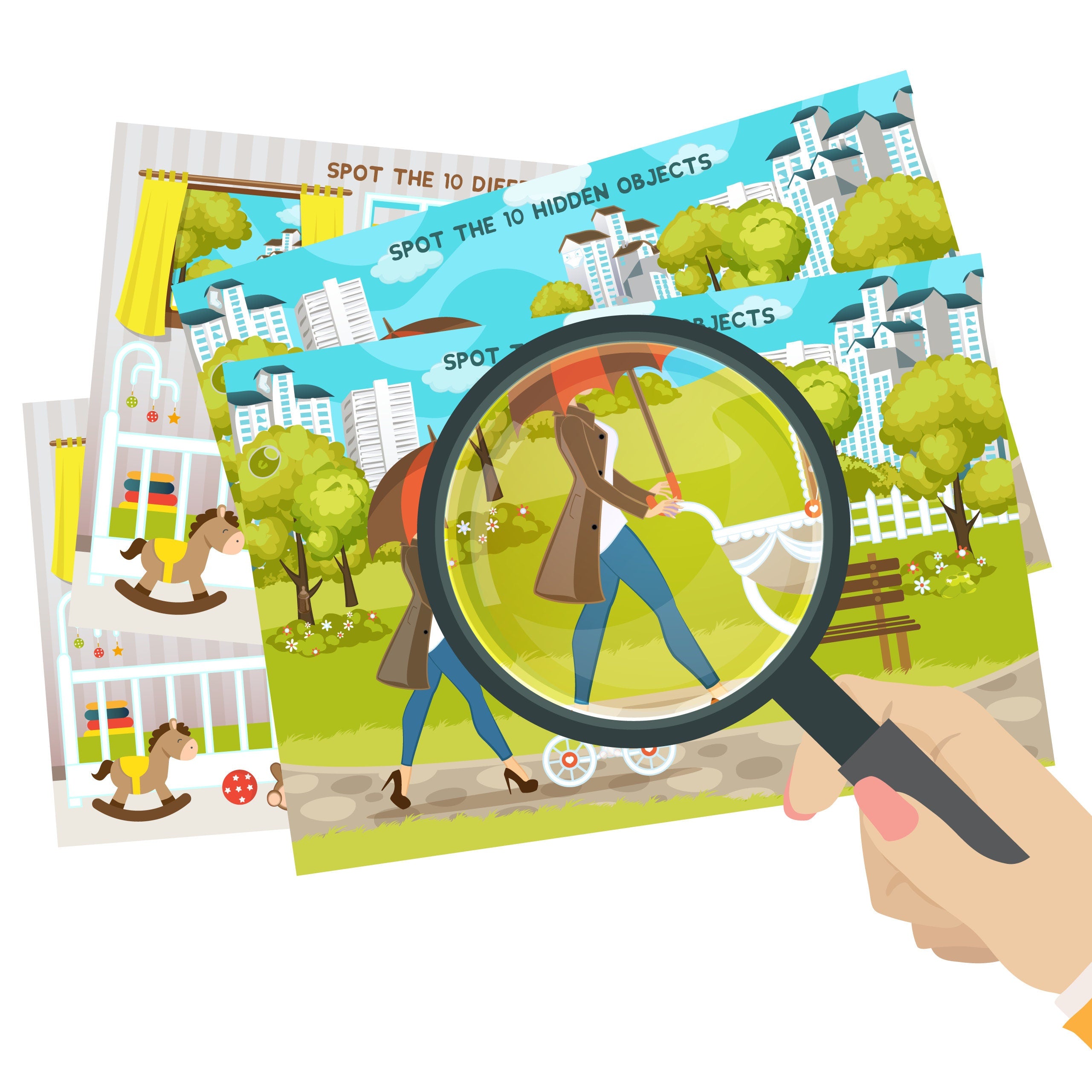 Hidden Object Baby Shower Game | Spot the Difference, 20 Cards