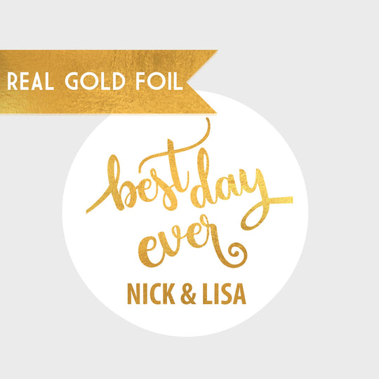 Best Day Ever Gold Foil Bridal Shower Stickers - Custom Bridal Shower Stickers - Gold Bridal Shower Stickers - Gold Bridal Shower Labels
