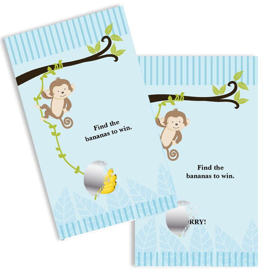 Monkey Boy - Baby Shower Scratch Off Game Pack of 20 Cards