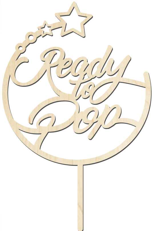 Ready To Pop Stars Baby Shower Cake Toppers | Baby Shower Cake Topper for Girl | Baby Shower Cake Topper for Boy | Maple Plywood Topper