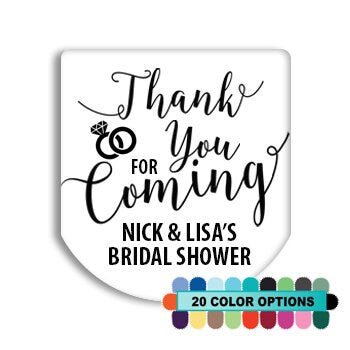 Wedding Favor Hand Sanitizer, Trendy personalized Shower Favor, Bridal Shower hand Sanitizer Sticker, Thank You For Coming Shower Favors