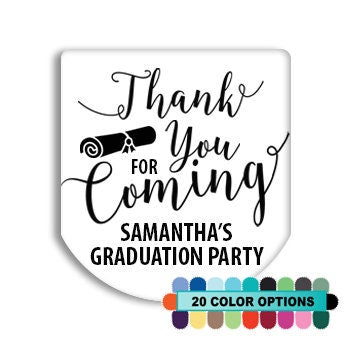 30 Personalized Labels | Hand Sanitizer Sticker | Modern Sanitizer Sticker | Graduation Stickers | Thank You For Coming Shower Party Favor