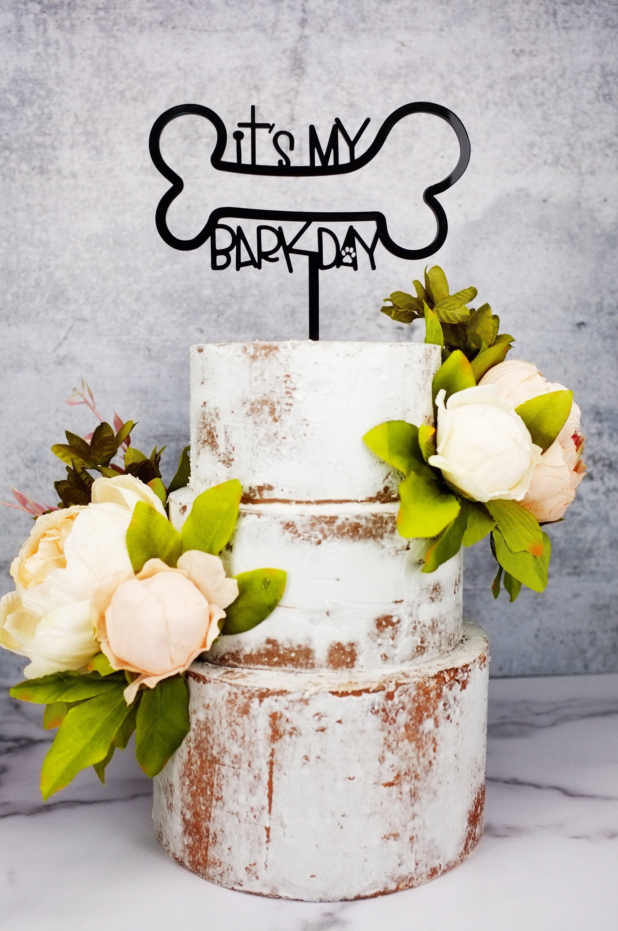 It's My Barkday Birthday Party Cake Toppers | Birthday Party Cake Decorations for Dog | Puppy Cake Topper | Maple Plywood Topper