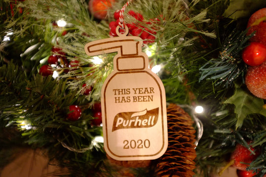 This year has been Purhell 2020 Ornament | Sanitizer Shape Christmas Ornament | Funny 2020 Ornament | Wood Ornament