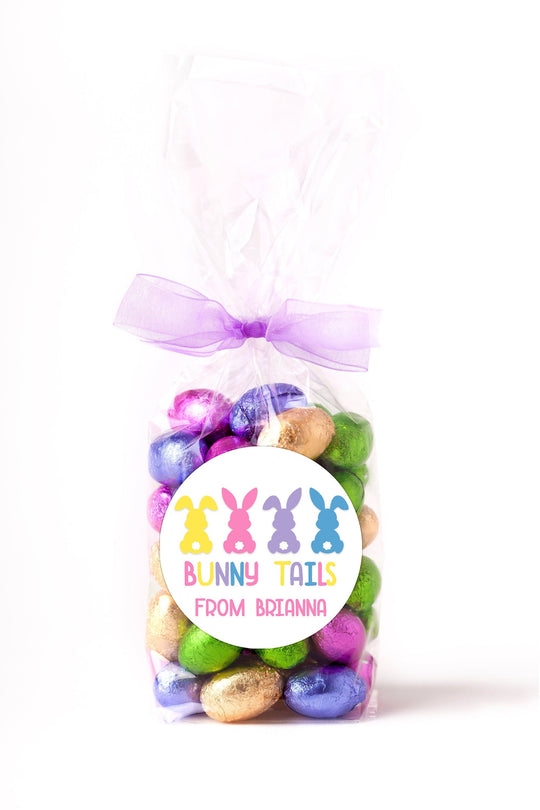 Easter Stickers, Pastel Bunny Tails, Personalized Easter Stickers, Kids Easter Treat Bags, Easter Labels for Favors, Easter Classroom