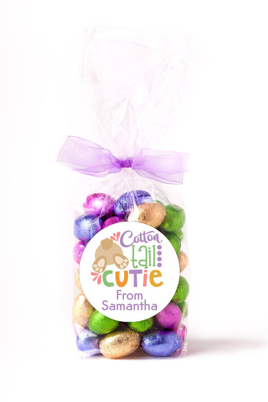 Easter Stickers, Cotton Tail Cutie, Personalized Easter Stickers, Kids Easter Treat Bags, Easter Labels for Favors, Easter Classroom