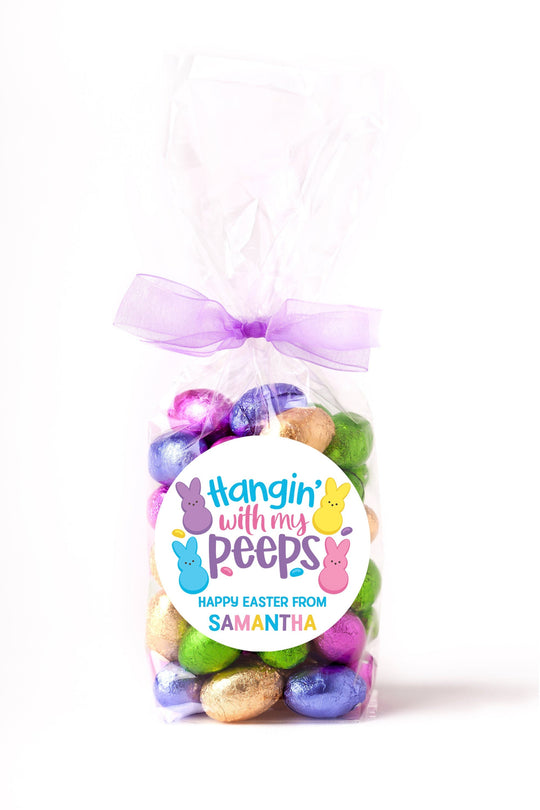 Easter Stickers, Hanging with my Friends, Personalized Easter Stickers, Kids Easter Treat Bags, Easter Labels for Favors, Easter Classroom