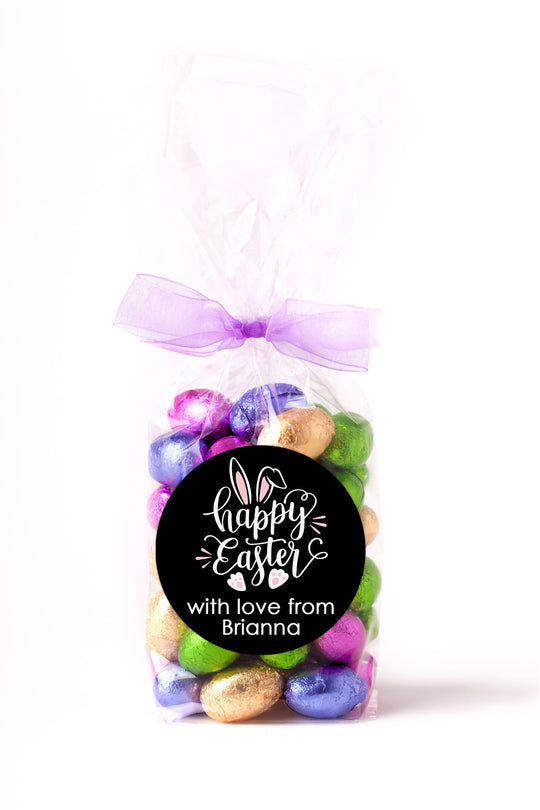 Easter Stickers, Happy Easter Bunny Feet, Personalized Easter Stickers, Kids Easter Treat Bags, Easter Labels for Favors, Easter Classroom