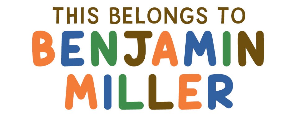 Personalized Boy Kids Name Stickers, Back to School Vinyl Label, Child First Last Name