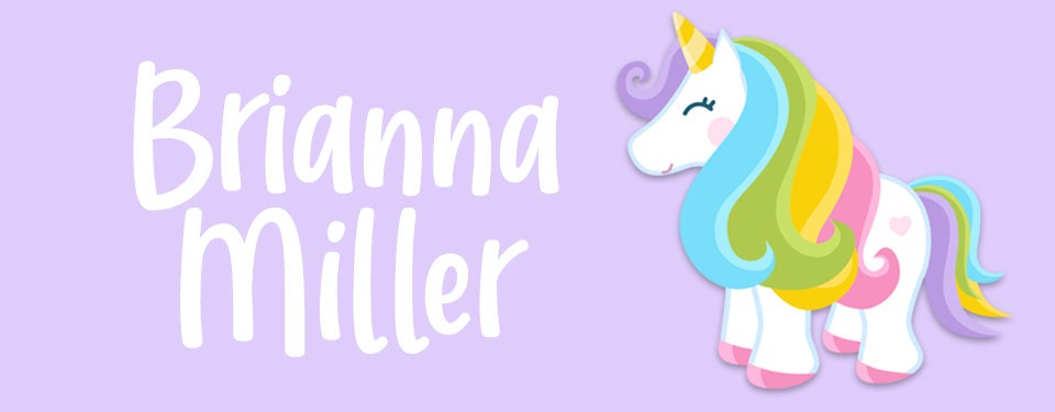 Personalized Kids Name Labels, Waterproof Unicorn Stickers, Supplies for Back to School