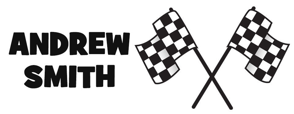 Personalized Kids Name Labels, Waterproof Race Car Stickers, Supplies for Back to School