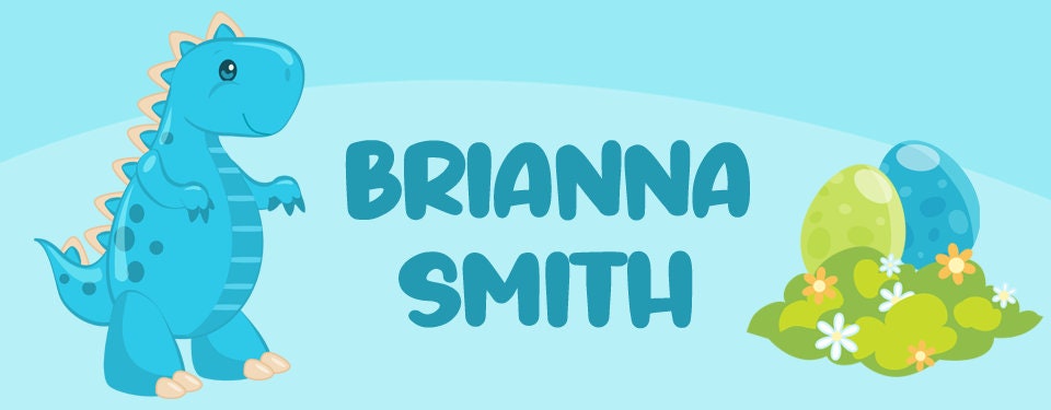 Dinosaur Name Labels, Name Tag Stickers, Waterproof Labels for Kids Daycare, Vinyl Name Stickers for Kids School Labels