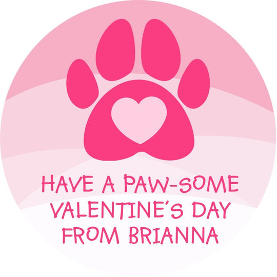 Puppy Valentine - Paw-some Valentine Stickers - Happy Valentine's Day Personalized Stickers -