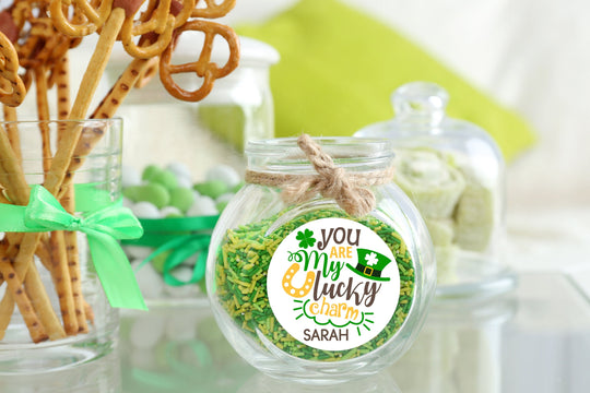 St. Patricks Day Stickers, Personalized You are my Lucky Charm Round Stickers, St. Patrick's Day Classroom Stickers, Treat Bag Stickers