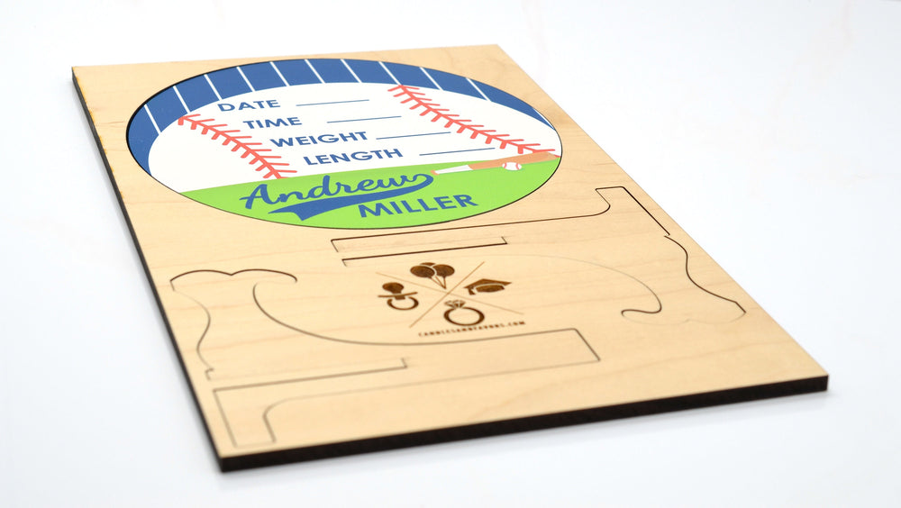 Baseball Slugger Birth Announcement Sign for Hospital, Personalized Baby Sign with Birth Stat, Wooden Hospital Announcement Baby Name Sign
