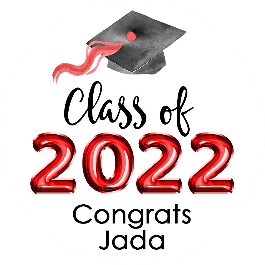 Class of 2025 Graduation Party Stickers, Personalized Round Grad Party Favor Labels, Decor for Bag, Candy, Seals, Congrats Class of 2025