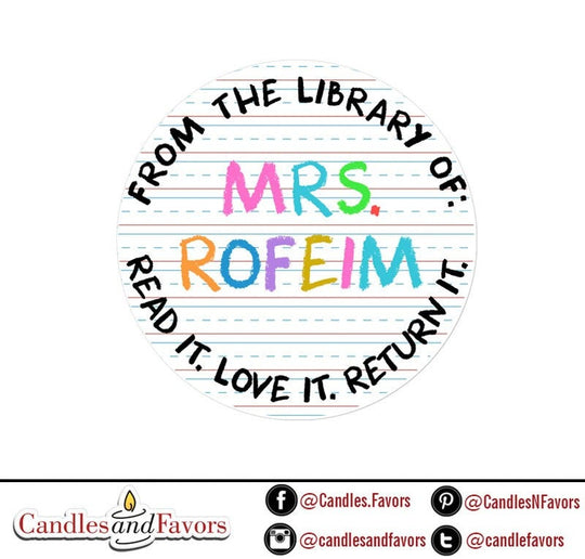 Teacher Book Labels | Teacher Supplies Labels | Teacher Sticker Gifts | Book Labels | Personalized Name Labels | Classroom Stickers
