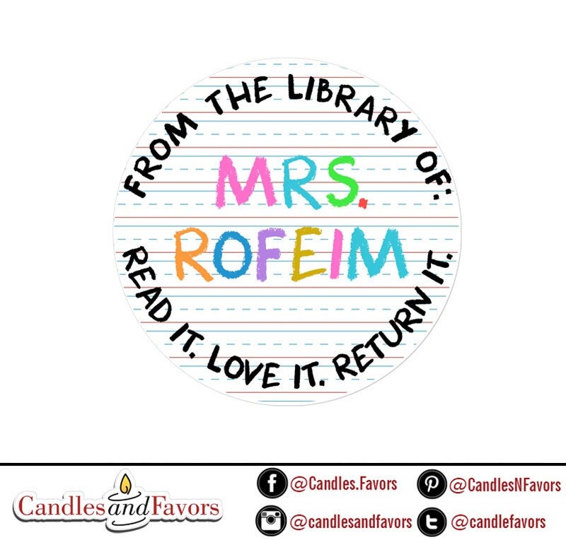 Teacher Book Labels | Teacher Supplies Labels | Teacher Sticker Gifts | Book Labels | Personalized Name Labels | Classroom Stickers