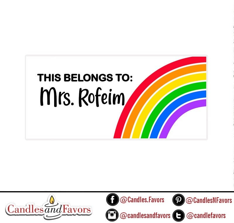 Rainbow Kid Name Labels, Name Tag Stickers, Waterproof Labels for Kids Daycare, Vinyl Name Stickers for Kids School Labels