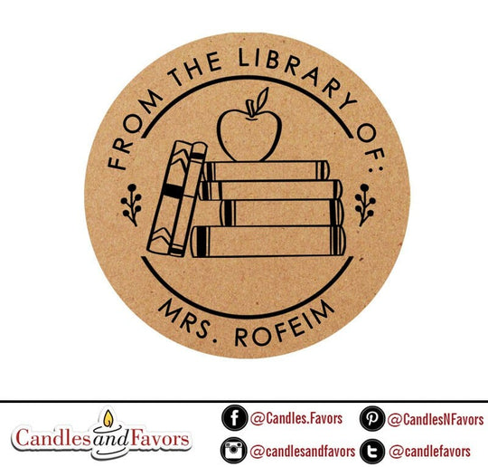 Teacher Book Kraft Labels | This Book Belongs to Stickers | Personalized Book Labels| From the Library of Stickers | Floral Book Stickers