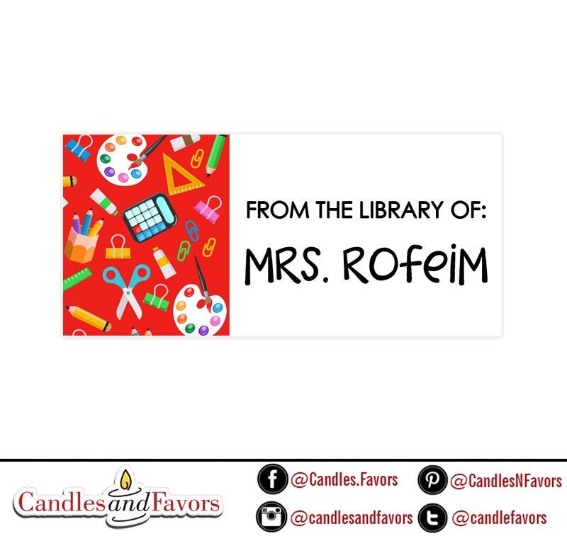 Personalized Teacher Name Stickers, Classroom Decor Labels